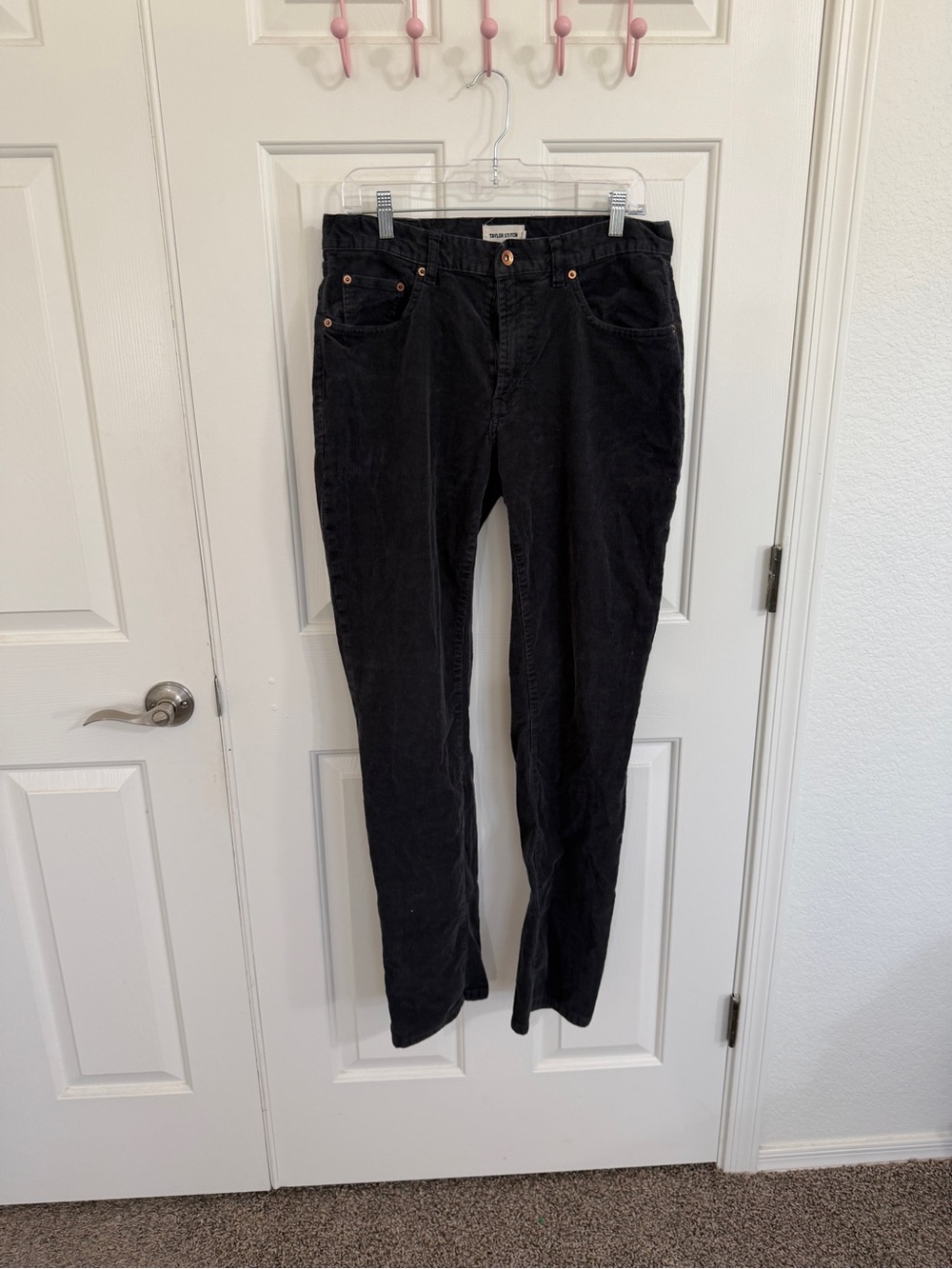 NWOT Taylor Stitch Democratic Corduroy Pant Mens 32 Charcoal Coal Organic Cotton